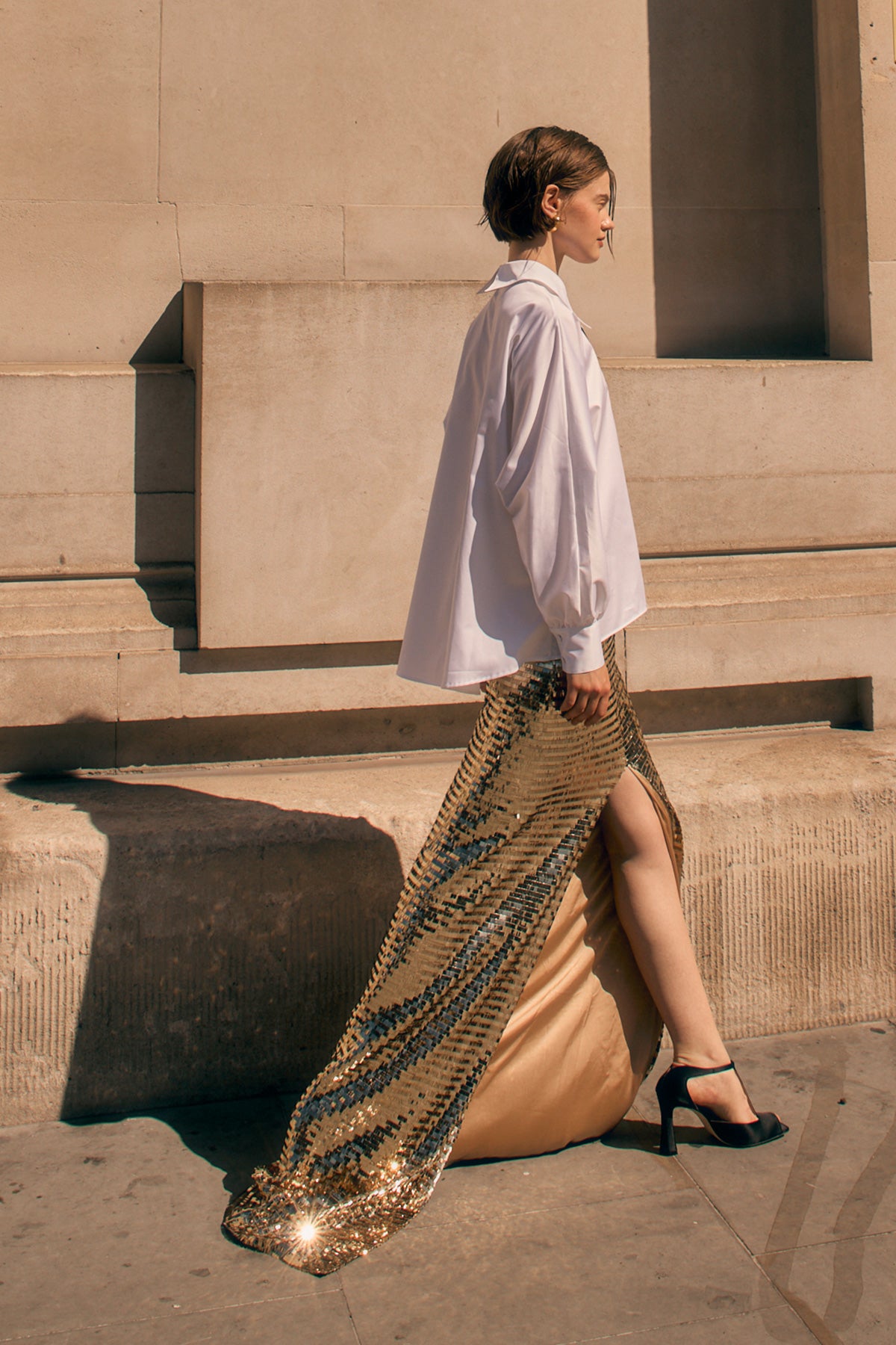 WHITE POPLIN BUTTONED SHIRT