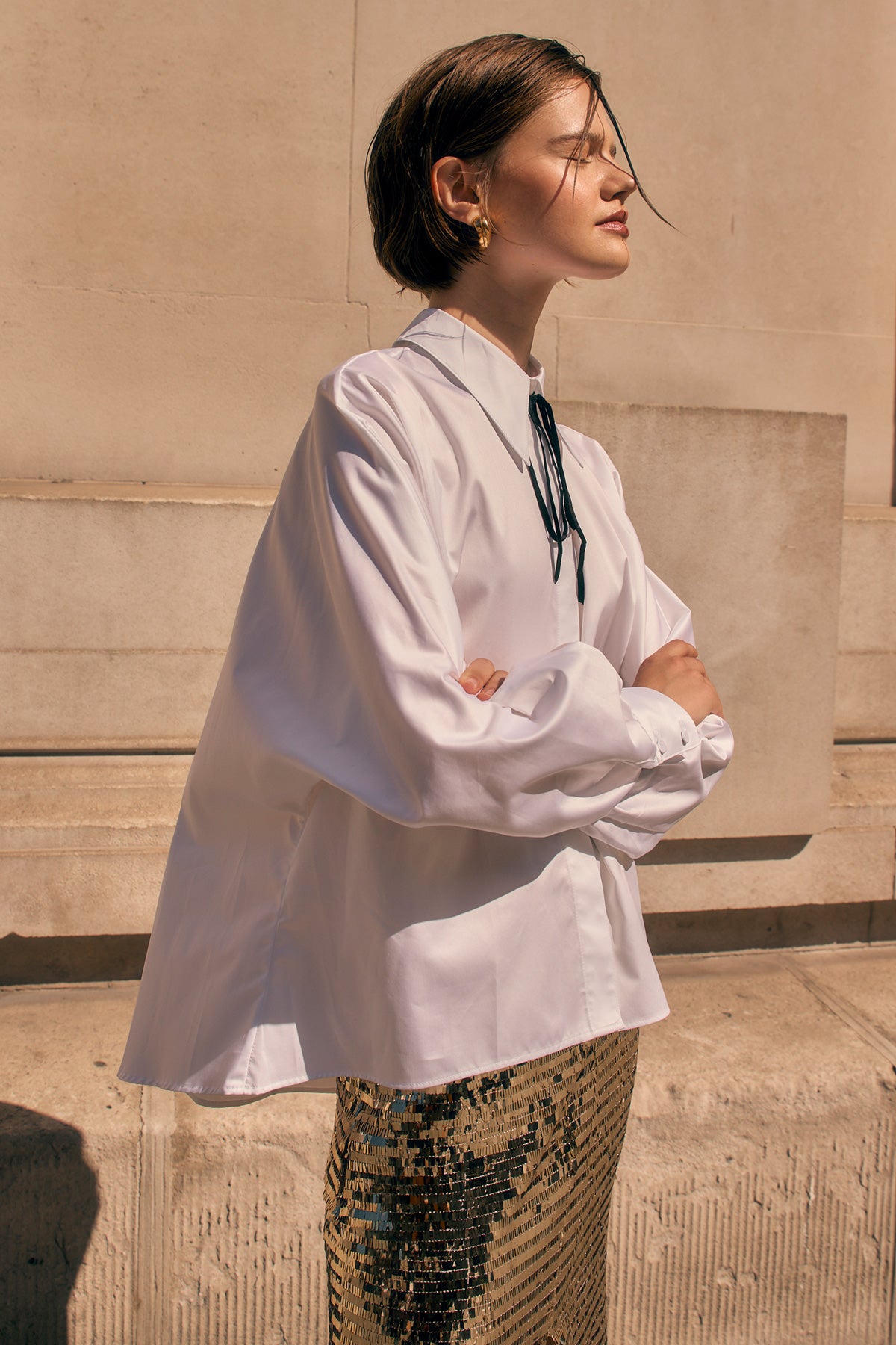 WHITE POPLIN BUTTONED SHIRT